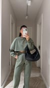 Yeşil Bisiklet Yaka Marka Model Crop Takım