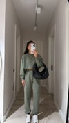 Yeşil Bisiklet Yaka Marka Model Crop Takım