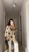 Yeşil Kahve Puantiyeli Düğmeli Oversize Gömlek