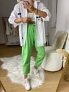 Yeşil Keten Havuç Pantolon