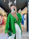 Yeşil Oversize Saten Gömlek 