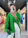Yeşil Oversize Saten Gömlek 