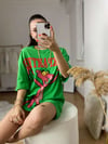Yeşil  PembePanter Baskılı Tshirt