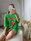 Yeşil  PembePanter Baskılı Tshirt