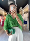Yeşil Polo Yaka Merzerize
