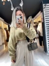 Yeşil Ravi Oversize Basic Sweat