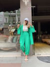 Yeşil Renk Gofreli Kimono Takım