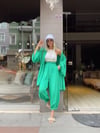 Yeşil Renk Gofreli Kimono Takım