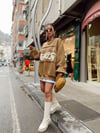Yeşil Tonlu Şardonlu Oversize Sweat