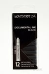 Monteverde 12'li Şeffaf Kutulu Dolma Kalem Kartuşu Documental Permanent Black