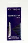 Monteverde 12'li Şeffaf Kutulu Dolma Kalem Kartuşu Documental Permanent Blue