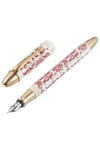 Steelpen Pearl Serisi 4587 Kırmızı Desenli Dolma Kalem + Tükenmez Kalem Seti