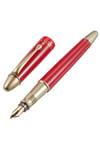 Steelpen Pearl Serisi 4588 Kırmızı Gold Dolma Kalem + Tükenmez Kalem Seti
