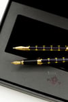 Steelpen Serra Serisi 800-43 Lacivert Gold Dolma Kalem+Tükenmez Kalem Seti
