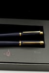 Steelpen World Serisi 2712 Siyah Lake Gold Dolma Kalem+Tükenmez Kalem Seti