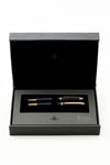 Steelpen World Serisi 2712 Siyah Lake Gold Dolma Kalem+Tükenmez Kalem Seti