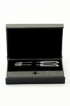 Steelpen World Serisi 272 Desenli Krom Siyah Dolma Kalem+Tükenmez Kalem Seti