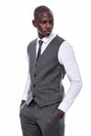 Çizgi Desen Yelekli Slim Fit Lacivert Takım Elbise