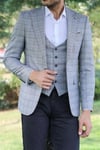 Ekose Ceket Yelek Set