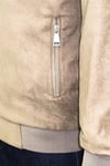 Krem Fermuarlı Bomber