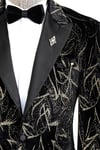 Slim Fit Simli Siyah Erkek Smokin Ceket