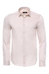 Slim Fit Uzun Kollu Ekru Erkek Gömlek