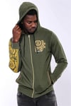 Yeşil Kapşonlu Baskılı Sweatshirt