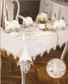 Almina Gardenye Linen Yemek Takımı Masa Seti 12 Kişilik 26 Parça Supla Runner Set  Krem