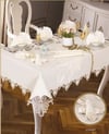 Almina Gardenye Linen Yemek Takımı Masa Seti 12 Kişilik 26 Parça Supla Runner Set  Krem