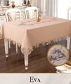 Coton Tek Masa Örtüsü Tablecloth 160x220 cm Dantelli Yemek Masası Örtüsü Eva Model Kapiçino