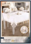 Elegant  Linen Yemek Takımı Masa Seti 12 Kişilik 26 Parça160 × 260 cm Runner Set Krem-Gold