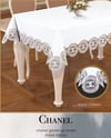 Gardenya Keten Tek Masa Örtüsü 160x260 cm Dantelli Yemek Masası Örtüsü Chanel Model Krem-Krem