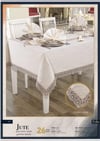 Jute Simli Linen Keten Yemek Takımı Masa Seti 12 Kişilik 26 Parça Supla Runner Set Krem-Kapiçino