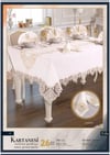 Kartanesi Gardenya Keten Yemek Takımı Masa Seti 12 Kişilik 26 Parça 160 × 220 cm Runner Set Krem