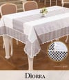Keten Kendinden Runnerli Masa Örtüsü 160x400 cm Yemek Masası Örtüsü Diorra Model Krem-Gold
