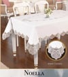 Keten Masa Örtüsü Tablecloth 140x180 cm Yemek Masası Örtüsü Noella Model Krem-Krem