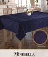 Keten Masa Örtüsü Tablecloth 150x300 cm Yemek Masası Örtüsü Minebella Model Mavi