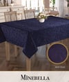 Keten Masa Örtüsü Tablecloth 150x350 cm Yemek Masası Örtüsü Minebella Model Mavi
