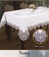 Keten Masa Örtüsü Tablecloth 155x220 cm Yemek Masası Örtüsü Nora Model Krem-Krem