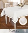 Keten Masa Örtüsü Tablecloth 155x220 cm Yemek Masası Örtüsü Matilda Model Krem-Gold