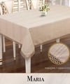 Keten Masa Örtüsü Tablecloth 155x260 cm Yemek Masası Örtüsü Maria Model Kapiçino