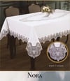 Keten Masa Örtüsü Tablecloth 155x350 cm Yemek Masası Örtüsü Nora Model Krem-Krem