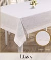 Keten Masa Örtüsü Tablecloth 160x280 cm Dantel Yemek Masası Örtüsü Liana Model Krem