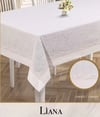 Keten Masa Örtüsü Tablecloth 160x280 cm Dantel Yemek Masası Örtüsü Liana Model Krem