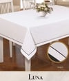 Keten Masa Örtüsü Tablecloth 160x300 cm Yemek Masası Örtüsü Luna Model Krem
