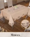 Keten Masa Örtüsü Tablecloth 160x450 cm Yemek Masası Örtüsü Mimoza Model Kapiçino