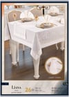 Liana Yemek Takımı Masa Seti 12 Kişilik 26 Parça 155 × 220 cm Runner Set Krem-Krem