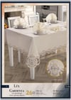 Lüx Gardenya Linen Keten Yemek Takımı Masa Seti 12 Kişilik 26 Parça Supla Runner Set Krem-Gold