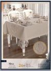Mine Linen Yemek Takımı Masa Seti 12 Kişilik 26 Parça Supla Runner Set Kapiçino