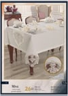 Mine Linen Yemek Takımı Masa Seti 12 Kişilik 26 Parça Supla Runner Set Krem-Silver